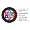 Non Metallic GYFTY Fiber Optic Armoured Cable G652D 48 Core PE HDPE